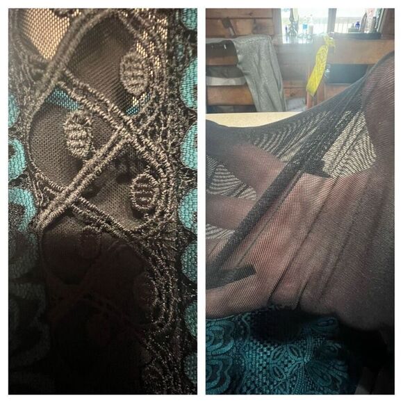 Guess Green/Black Embroidered Dress Sz 6 NWT - Picture 8 of 8